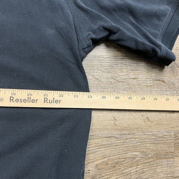 Vintage Joseph Abboud Polo T-Shirt Black Solid Short Sleeve Casual Cotton Mens - Picture 6 of 8